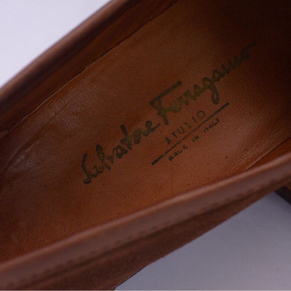 850$Ferragamo Moccasin Gancini‎ Testa Di Moro Ornament Suede  Mens SZ:9 main image 11